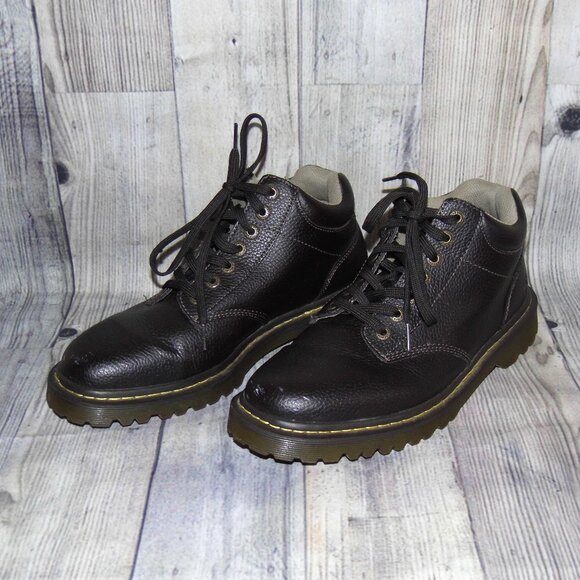 DR. MARTENS Harrisfield Dark Brown Pebbled Leather Boots Mens Size 11 main image 4
